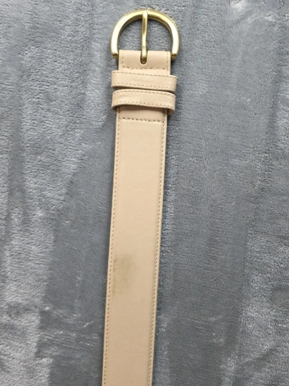 Coach Cream 2X Leather Belt with Gold-Tone Buckle